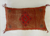 Brick embroidered linen lumbar pillow cover