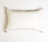 Brick embroidered linen lumbar pillow cover