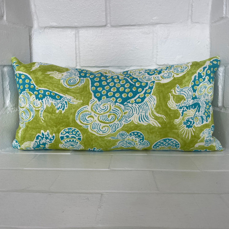 LN1 Printed linen lumbar pillow cover