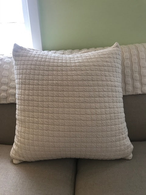 Scituate seersucker 22" snuggly pillow